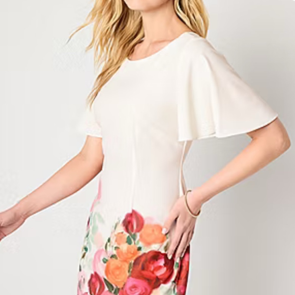 Elegant Floral White Dress